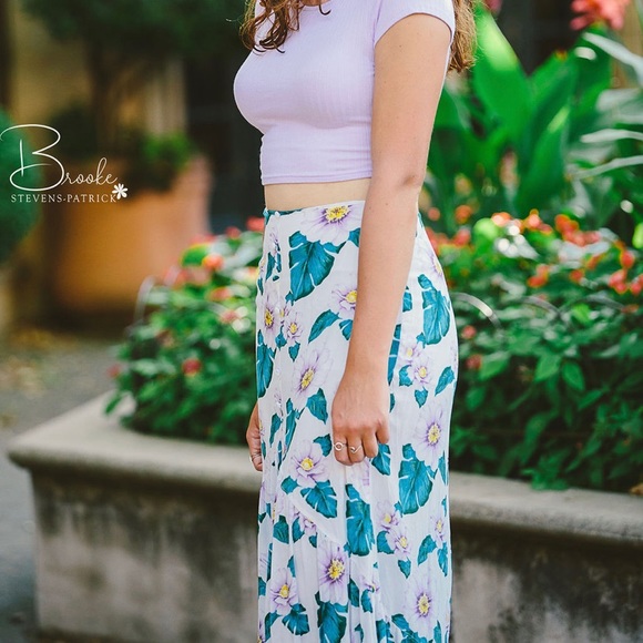 Purple and Turquoise Floral Skirt - Picture 6 of 8